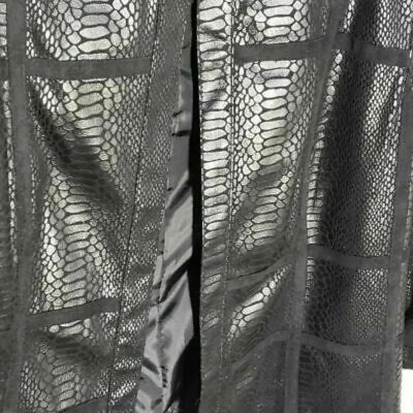 Alfred Dunner Womens Jacket Black Snakeskin Hook & Eye 3/4 Sleeve Petite… - Picture 3 of 8